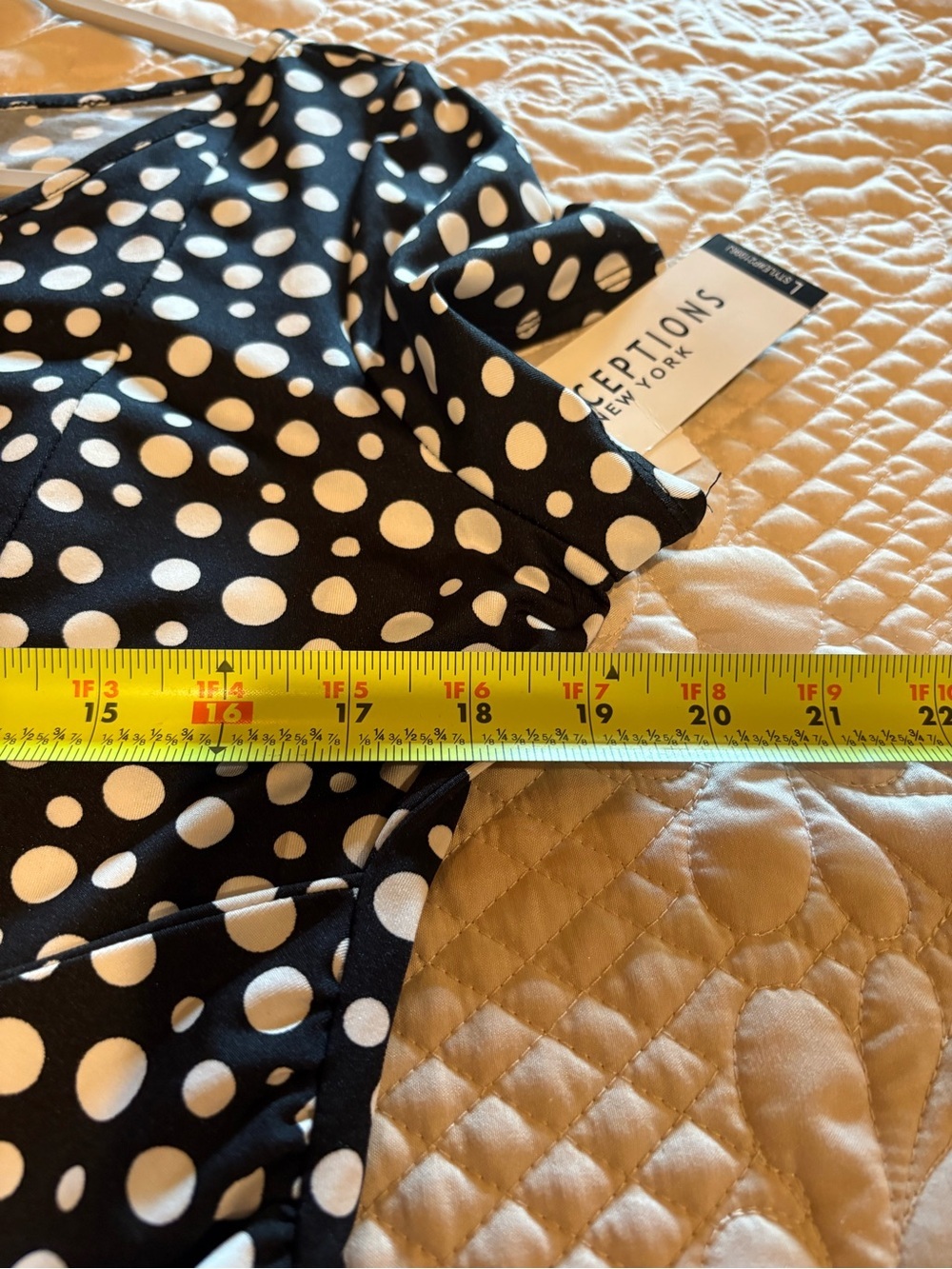 Perceptions New York polka dot midi dress with a tie waist size L NWT - Picture 8 of 11
